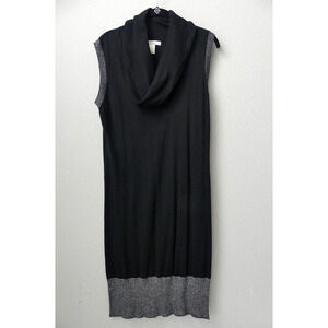 Cache LUXE Silk Dress Womens LARGE Cashmere Cowl Silver Accent Sweater Classy